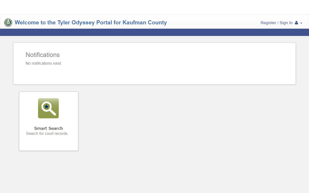 Kaufman County online court-record portal entry point